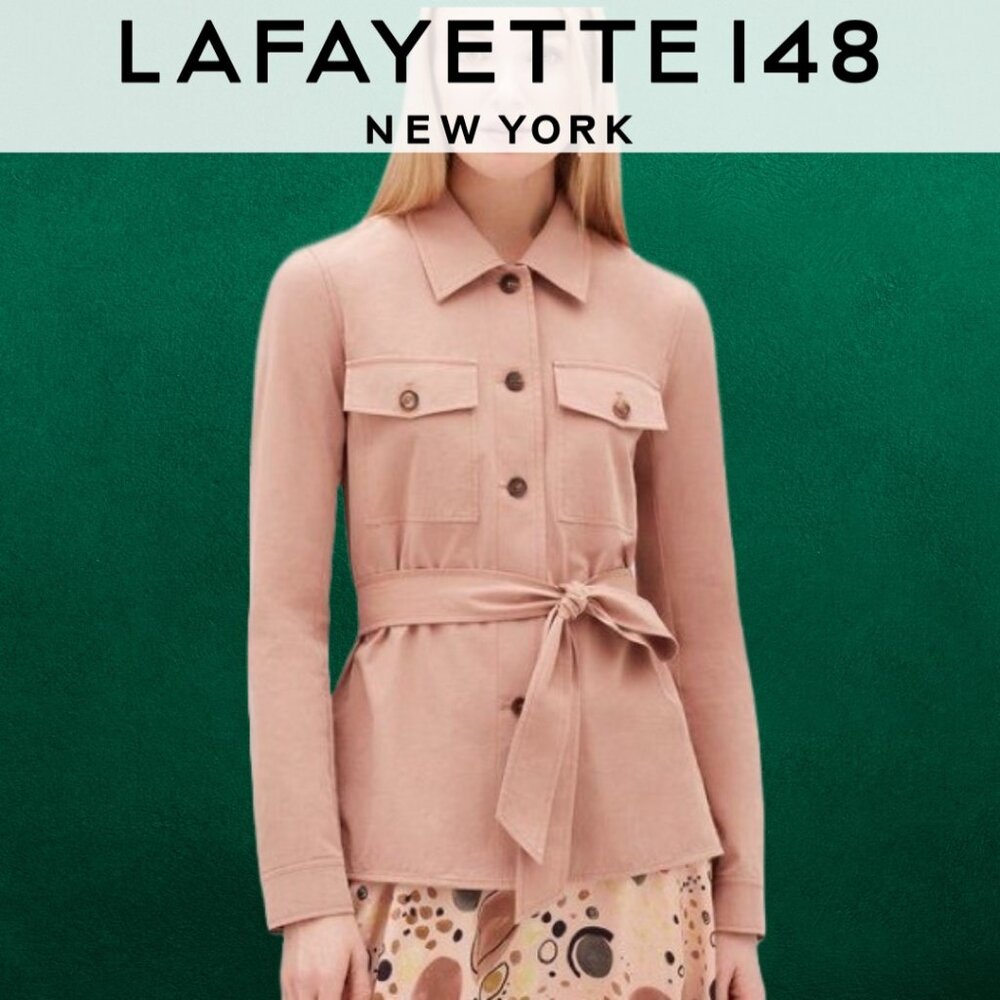 LAFAYETTE 148 NEW YORK - John Safari Jacket Button Down Belted - Size 8